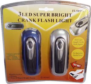 Super Bright 3LED Hand Crank Flashlight