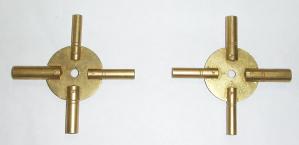 2pc Even & Odd 4-IN-1 Brass Clock Winding Key Set