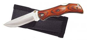Pocket Knife Wood Grooved Handle,Plain Blade,4