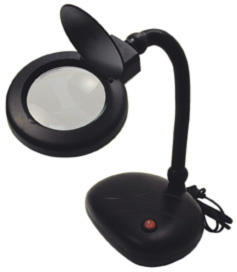 3.5X Illuminated Black MagnifierTable Lamp