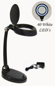 (LQ) Illuminated Rechargeable Tablle Magnifier,40 LED, 4