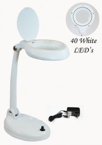 (LQ) Illuminated Rechargeable TABLE Magnifier,40 LED, 4