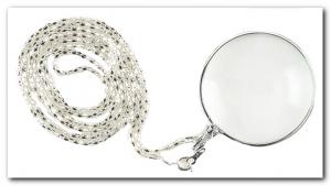 5.5x Necklace Magnifier,(Silver Chain)lens 1.3/4