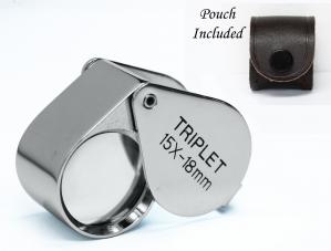 15x18MM Triplet Professional Jewelers's Loupe,Round Chrome Body
