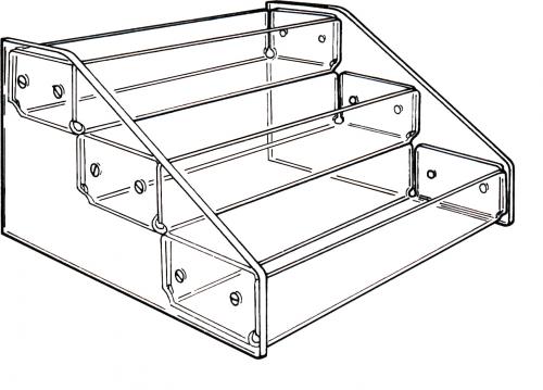 3-tier w/one compartment tray system