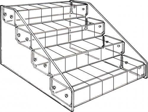4-tier w/six compartment tray system