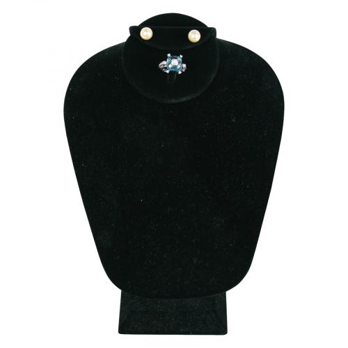 NECKFORM Stand - Black velvet w/ring & earring