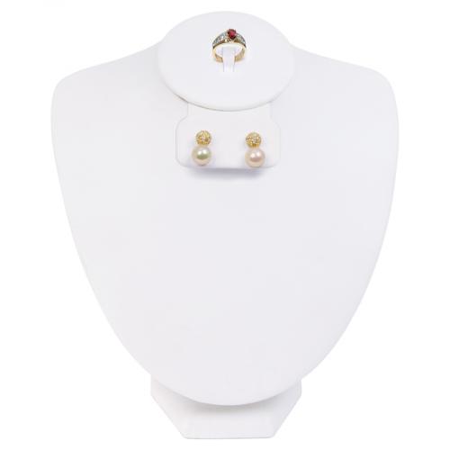 Contoured combo neckform - all white leatherette