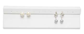 Extra Long Drop Earring Display -White faux leathe