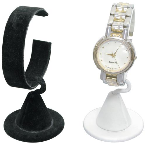 Faux leather watch stand (vertical) - White