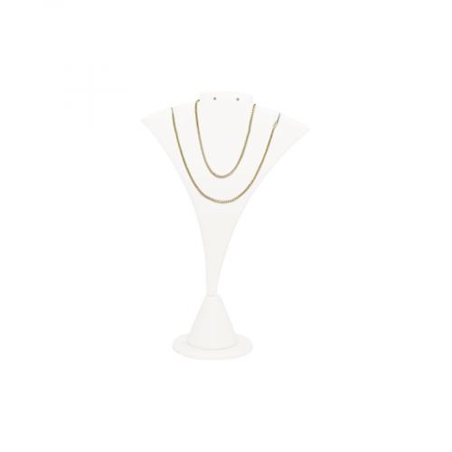Small Curved Earring/Pendant stand - White faux L.
