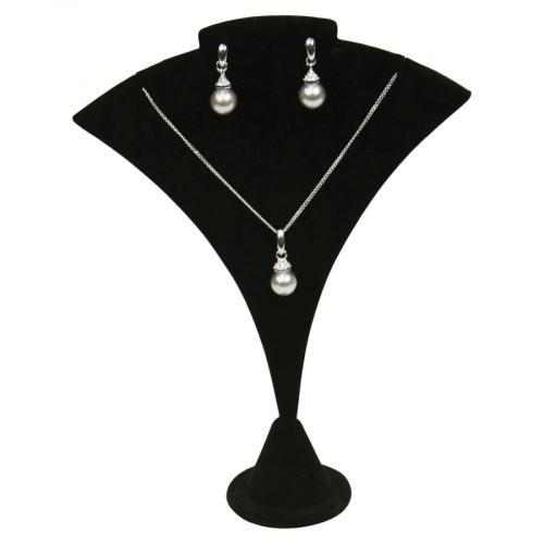 Large Curved Earring/Pendant stand - Black velvet