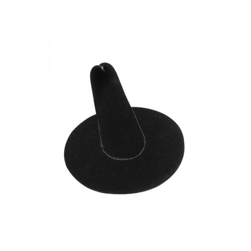 Finger ring stand; ROUND base - Black velvet