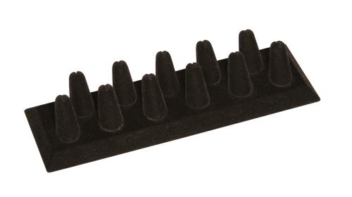 11-Finger ring stand; RETANGLE base- Black velvet