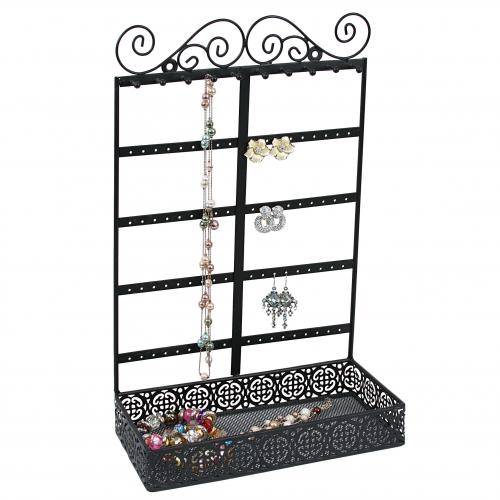 Metal Display Stand with Tray (Black)
