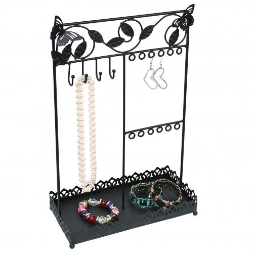 Butterfly Metal Display Stand with Tray (Black)