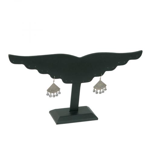 Earring Display Wing - Black faux leather