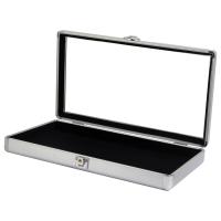 Full-size aluminum case with glass top