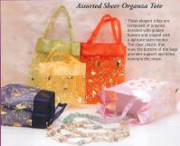 S. Gold Floral Organza Shopping tote-12 color mix