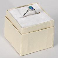 Mixed assort embossed color ring box w/white foam
