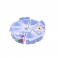 Frosted round plastic organizer - 8 compartments