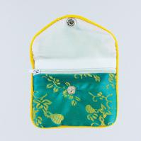 chinese zipper pouch (ASSORT FLOWER)-5 1/2X3 1/2