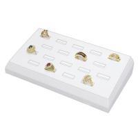 RING (18-slot) tray - White faux leather