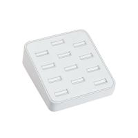 RING (12-slot) tray - White faux leather