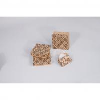 Cotton Filled Box(kraft+damask)-5 5/8X8 1/8X1 3/8
