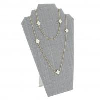 2-Necklace cardboard stand - grey linen