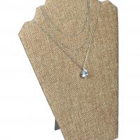 2-Necklace cardboard stand - burlap