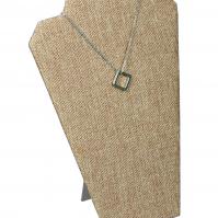 Necklace cardboard stand - burlap