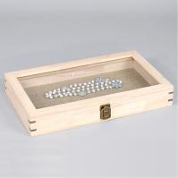 Full-size wooden case with glass top -natural wood