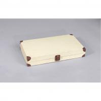 antique look wooden case w/ solid top -linen beige