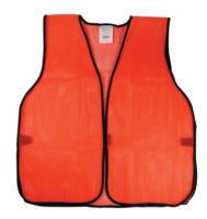 Neon Orange Mesh Safety Vest, 60 GSM, One Size Fits All, PVC + Header