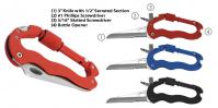 12 Pc Display-4-IN -1 Locking Carabiner Knife ,Assorted Colors
