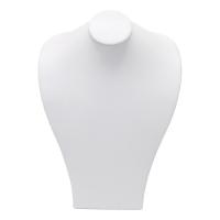 Small wide shoulder bust - white leatherette