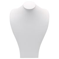 Medium wide shoulder bust - white leatherette