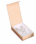 paper necklace box- burlap 4 5/8