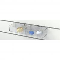 Slatwall two compartment tray display-acrylic