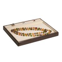 Deluxe stone sorting tray - Beige w/ leather trim