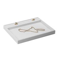 Deluxe stone sorting tray - white faux leather