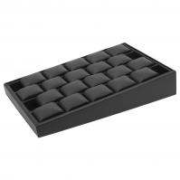 20 Deluxe watch tray - Black leather