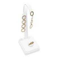 RING/EARRING TREE - white leather